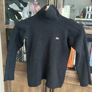 Lacoste Black Wool Turtleneck Sweater